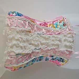 Privilege Corset Cami Top with Spaghetti Strap Slightly Padded Bra Inside Sz.S